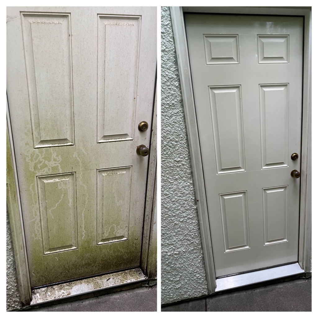 House Washing Door Before and After Photo