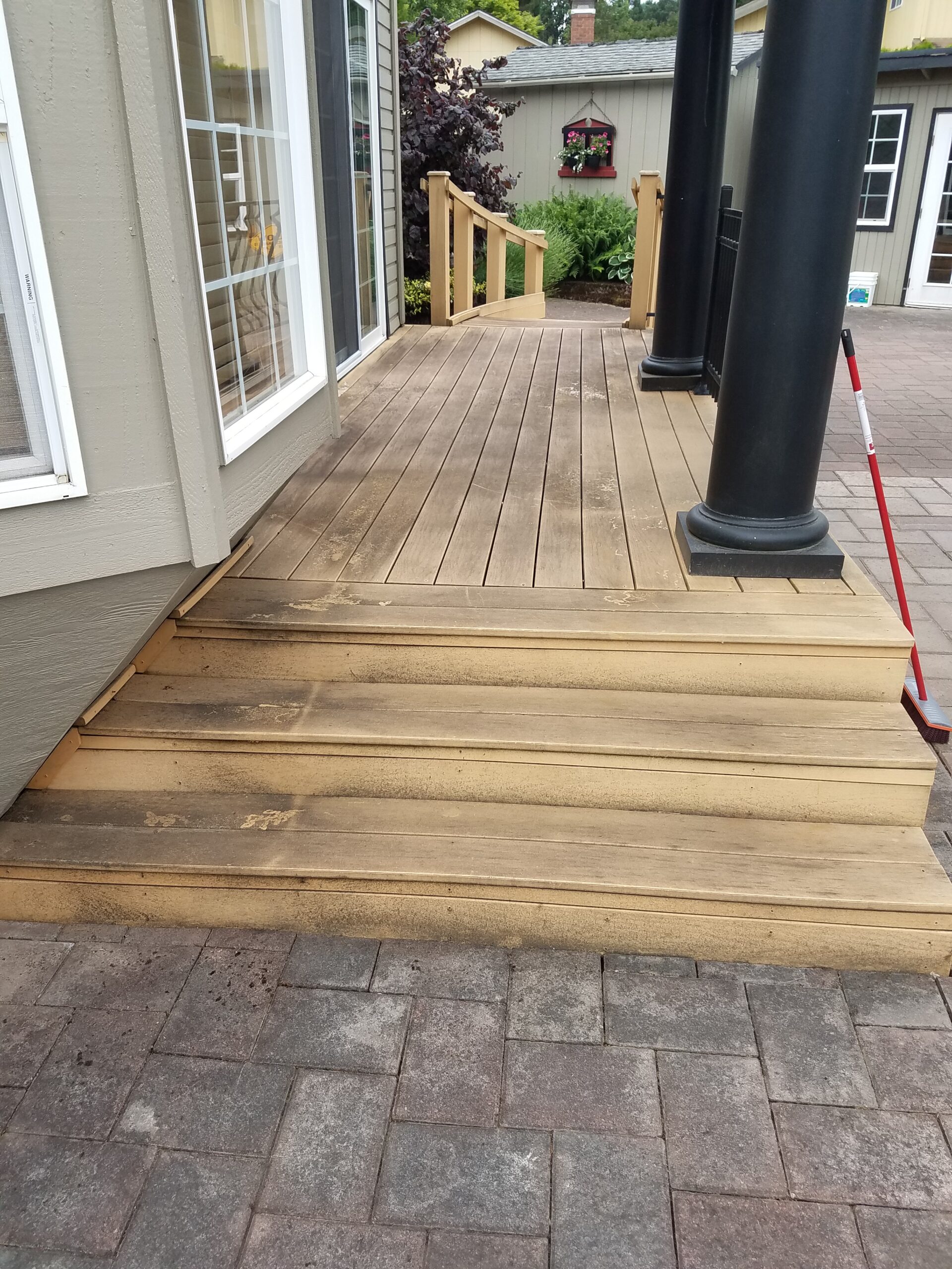 Deck Cleaning before pressure washing