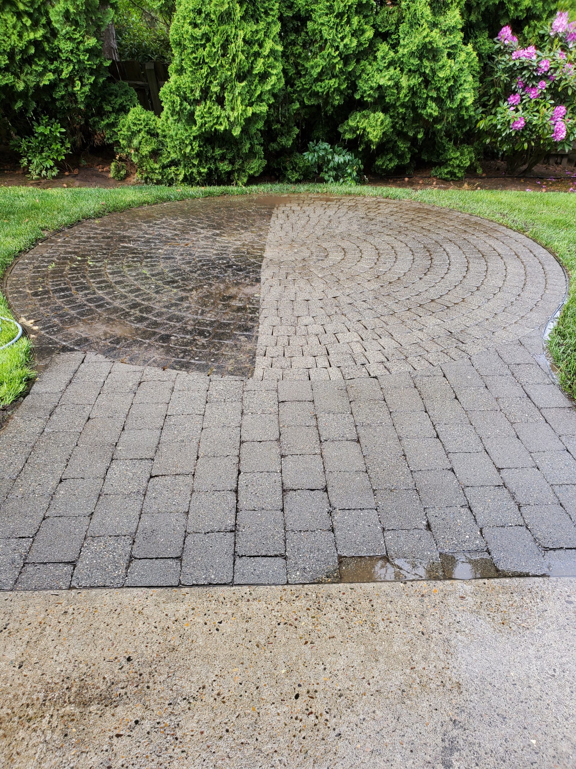 Residential Pressure Washing Patio Before and After