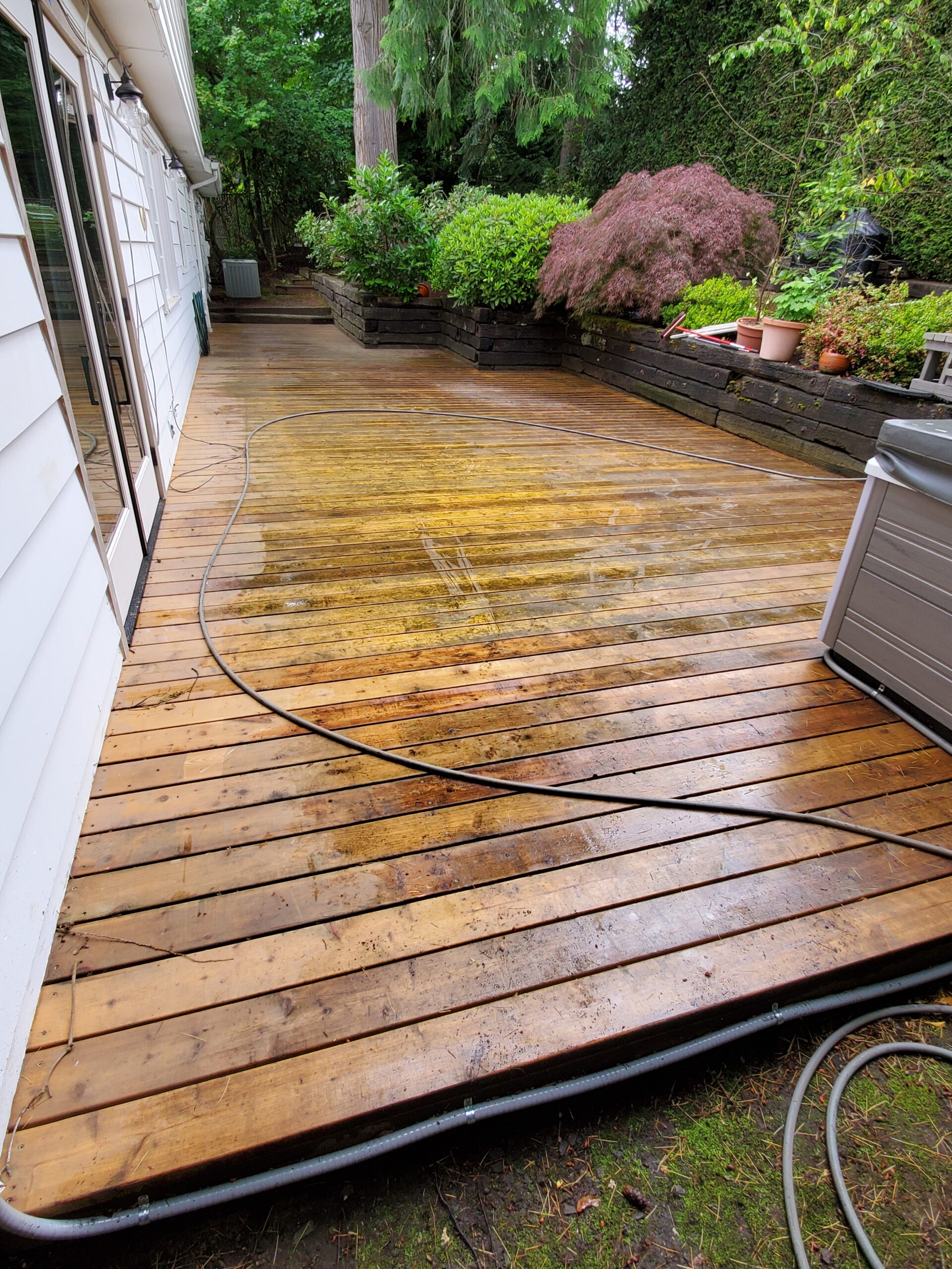 Deck Cleaning before pressure washing image