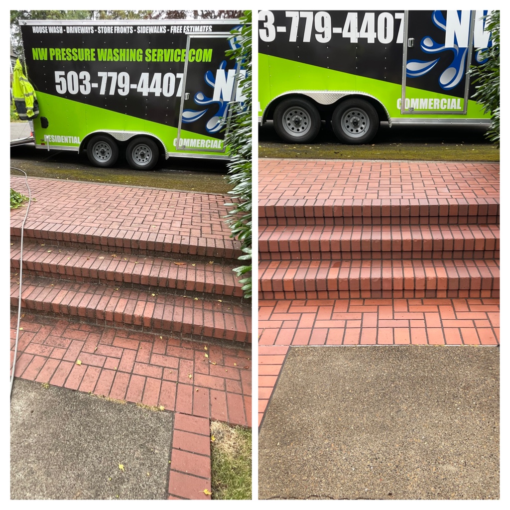 Commercial Flatwork & Surface Cleaning Before and after pressure washing image