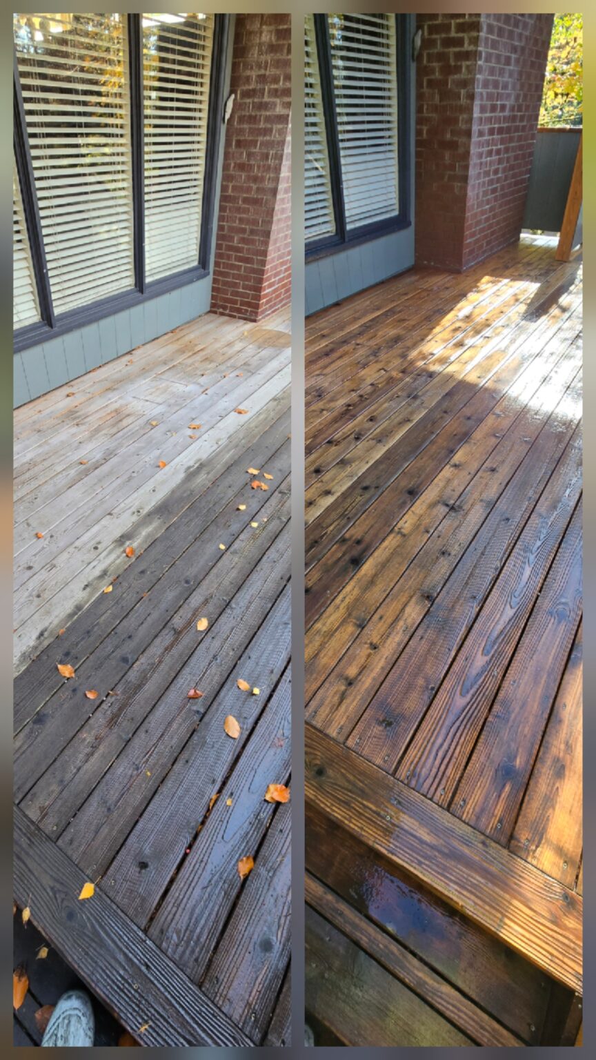 Deck Cleaning Before and after image