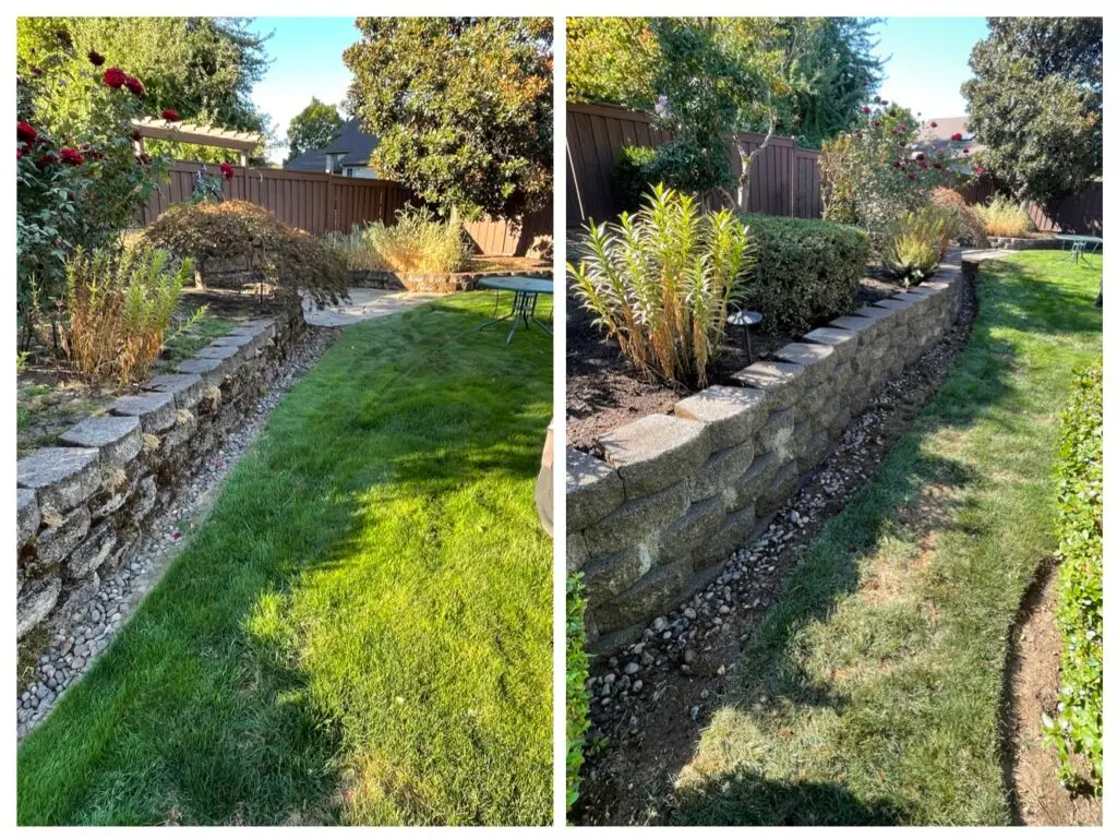 Retaining Wall Pressure Washing Henrico VA before and after image