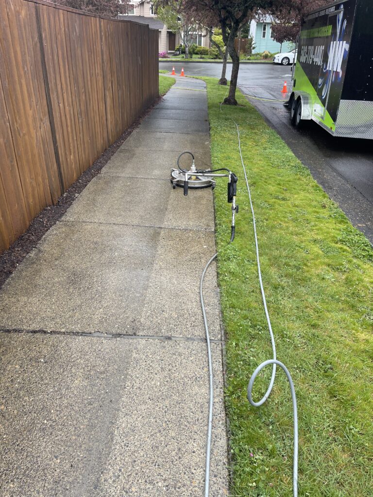 Sidewalk Pressure Washing Before and After Image