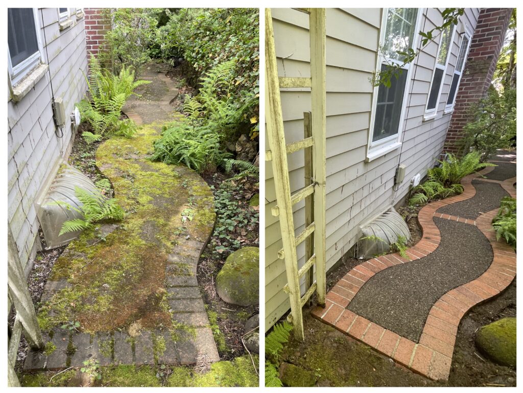 Walkway Pressure Washing Before and After Image