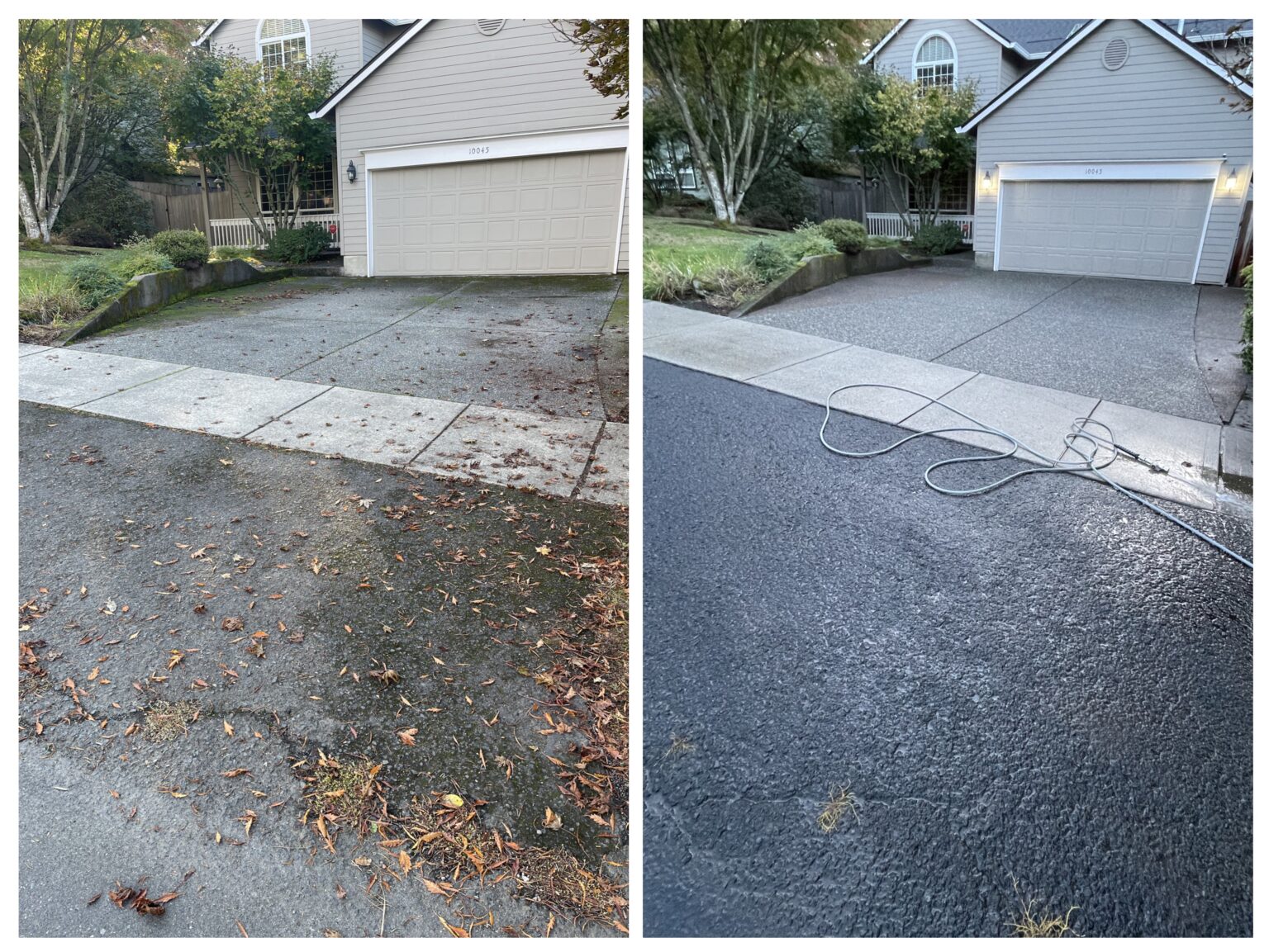 Driveway Cleaning Before and After Image