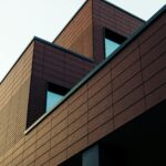 Low-angle view of a contemporary building in Gescher, Germany showcasing modern design.