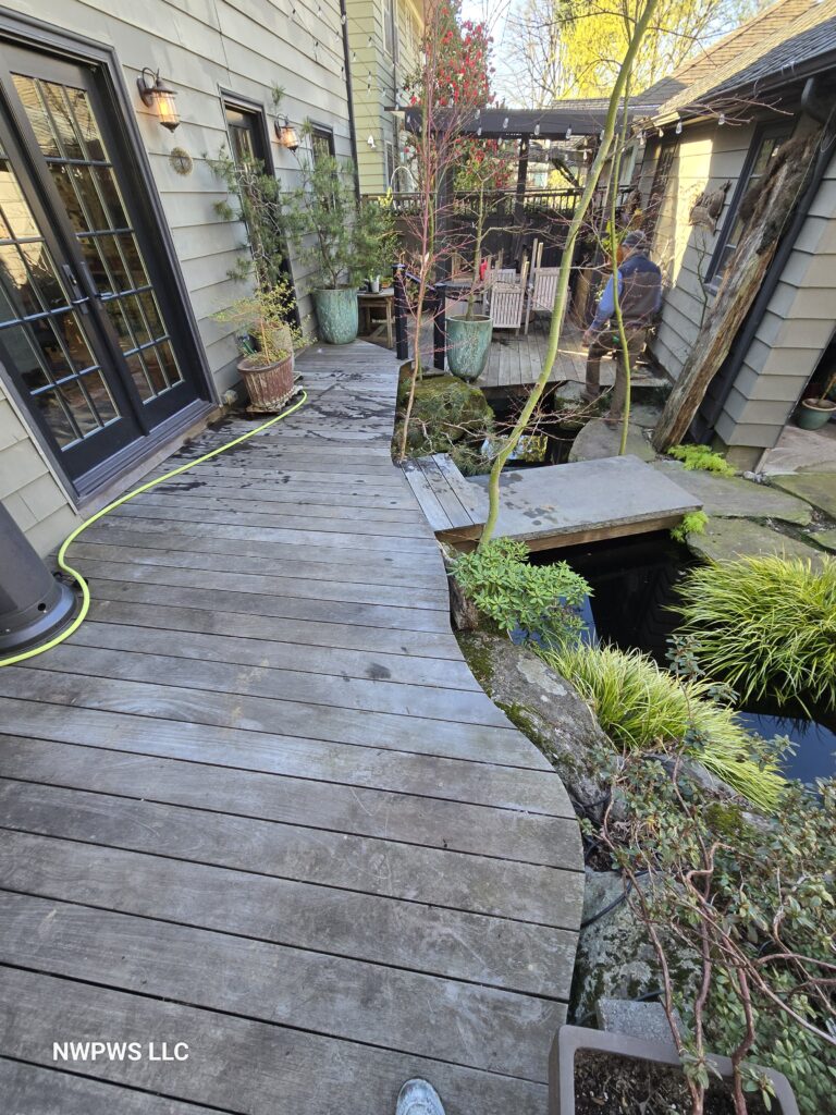 Deck Cleaning Before image