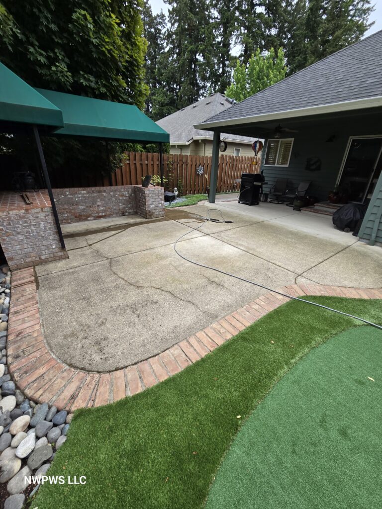Patio Pressure Washing before service