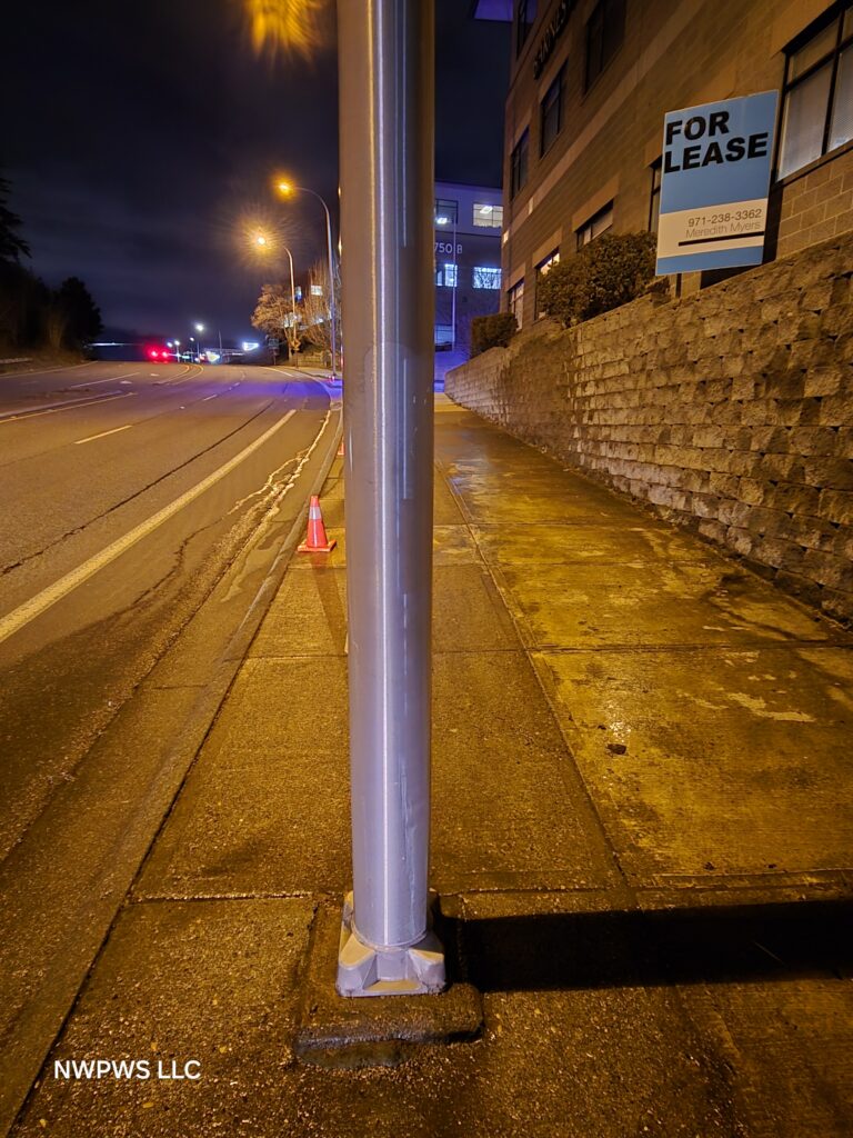 Graffiti Removal Richmond, VA before and after image of light pole